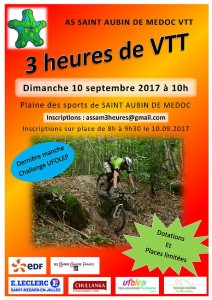 Les 3 heures VTT de Saint Aubin De Medoc