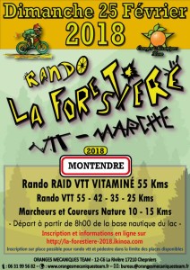 RANDONNEE VTT LA FORESTIERE DIMANCHE 25 FEVRIER A MONTENDRE