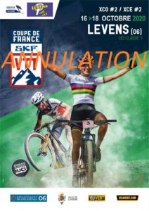 ANNULATION – 2ème MANCHE DE LA COUPE DE FRANCE VTT XCO A  LEVENS (06) DU 16 AU 18 OCTOBRE