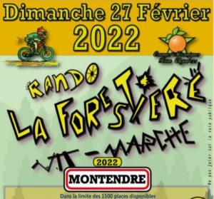 RAID ET RANDO VTT  LA FORESTIERE MONTENDRE (17) DIMANCHE 27 FEVRIER