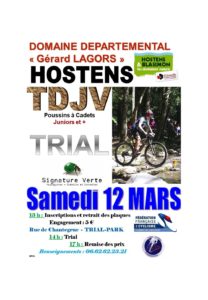 TROPHEE DEPARTEMENTAL DES JEUNES VETETISTES TRIAL SAMEDI 12 MARS HOSTENS (33)