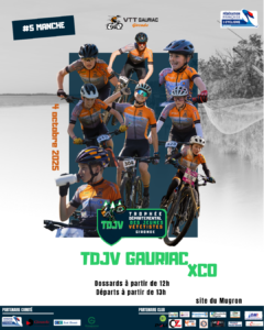 5ème MANCHE DU TROPHEE DEPARTEMENTAL DES JEUNES VETETISTES VTT XCO (Cross Country)   Samedi 4 octobre 2025 à GAURIAC (33) Sous l’égide du Comité de Gironde FFC de Cyclisme